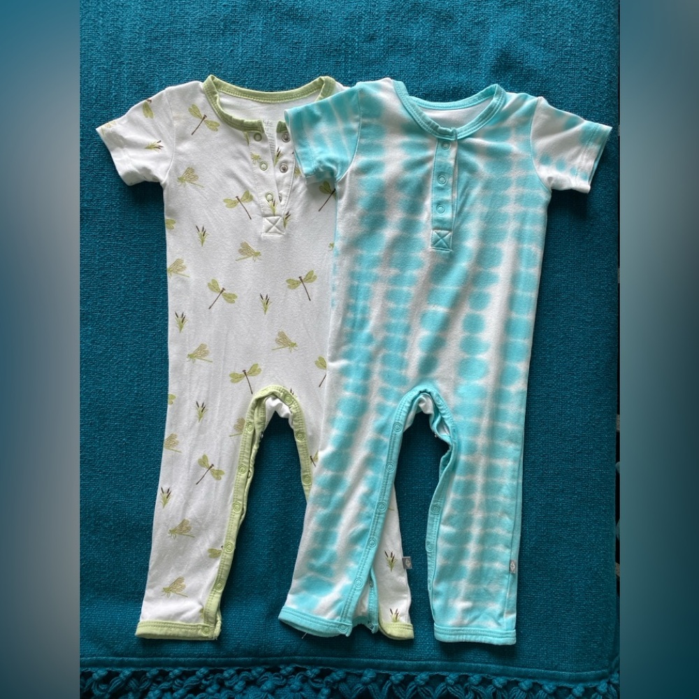 Kyte Baby - Short Sleeve Romper in Dragonfly and Robin Rip Tide - 6-12 months